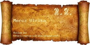 Mercz Ulrika névjegykártya